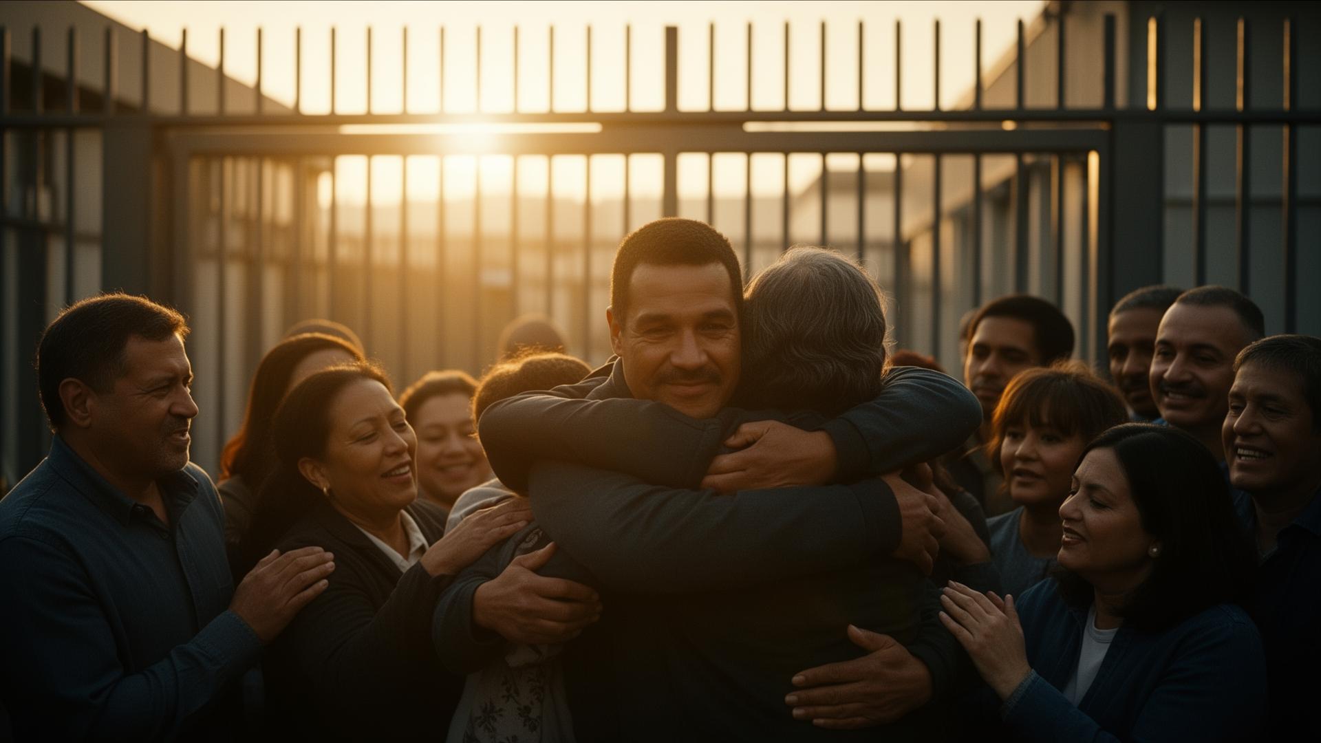 Family reunion after release